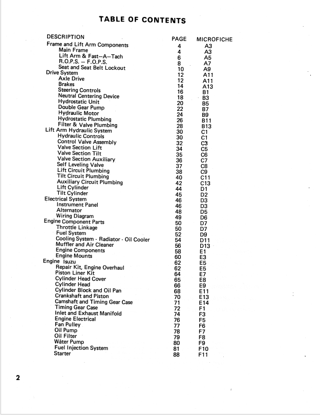 Mustang 552 Loader Parts Catalog 000-49854 OEM Manual PDF Download