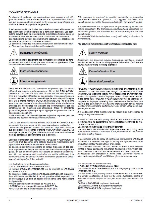 Mustang 917122 Skid Steer Loader Poclain Hydraulic Motor Service Manual PDF