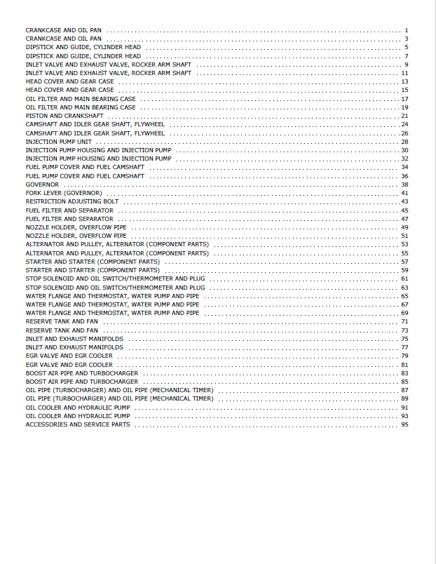 Mustang 917328 V3800DI-T Engine Parts Manual PDF | Parts Catalog