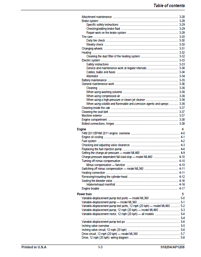 Mustang 918294 Service Manual for ML360 ML460 Loader PDF Download