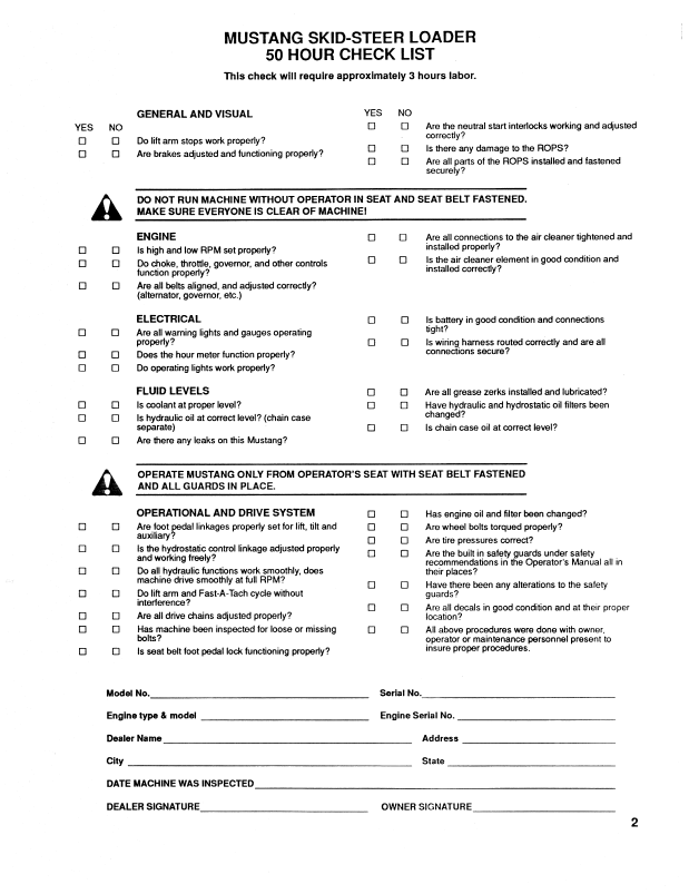Mustang 960 Skid Steer Loader Operation & Maintenance Manual PDF