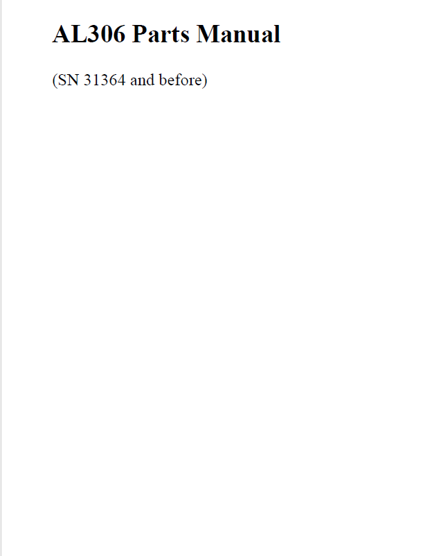 Mustang AL306 Parts Catalog Manual PDF Download