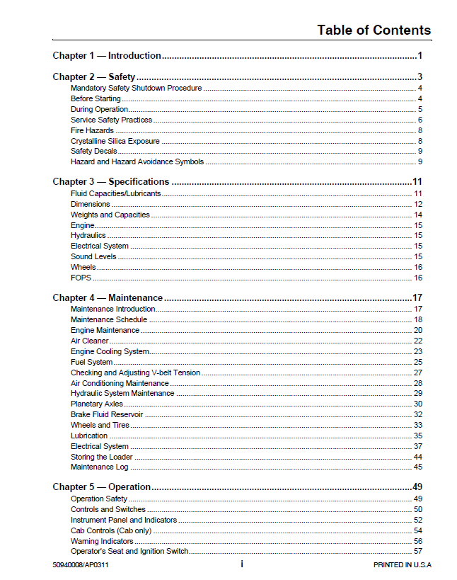 Mustang AL406 & AL506 Loader Repair and Service Manual PDF Download