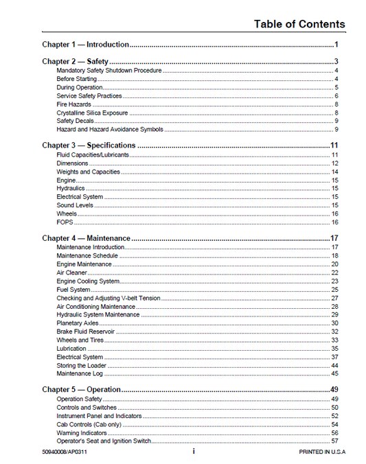 Mustang AL406 & AL506 Loader Repair and Service Manual PDF Download
