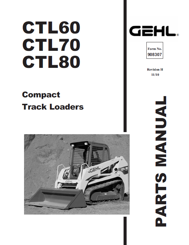 Mustang CTL60, CTL70, CTL80 Track Loader Parts Catalog Manual (908307 - PDF)