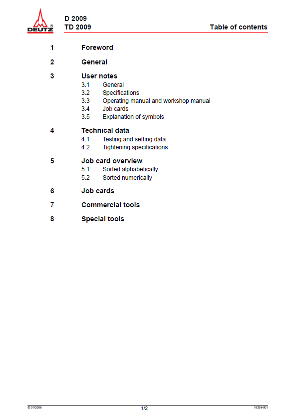 Mustang Deutz D 2009 Engine Repair Manual 917372B PDF Guide