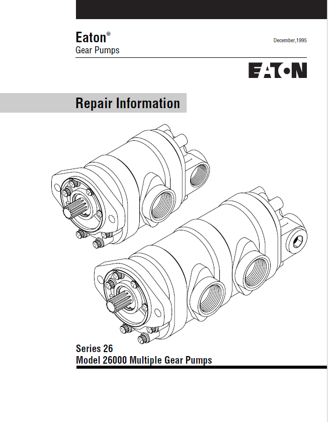 Mustang Eaton 26000 Multiple Gear Pump Skid-Steer Loader Service Manual 915105 PDF