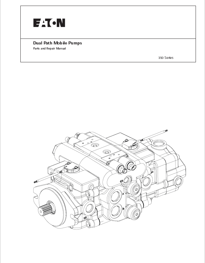Mustang Eaton 350 Series Dual Path Mobile Pump Parts & Repair Manual PDF 50940040A