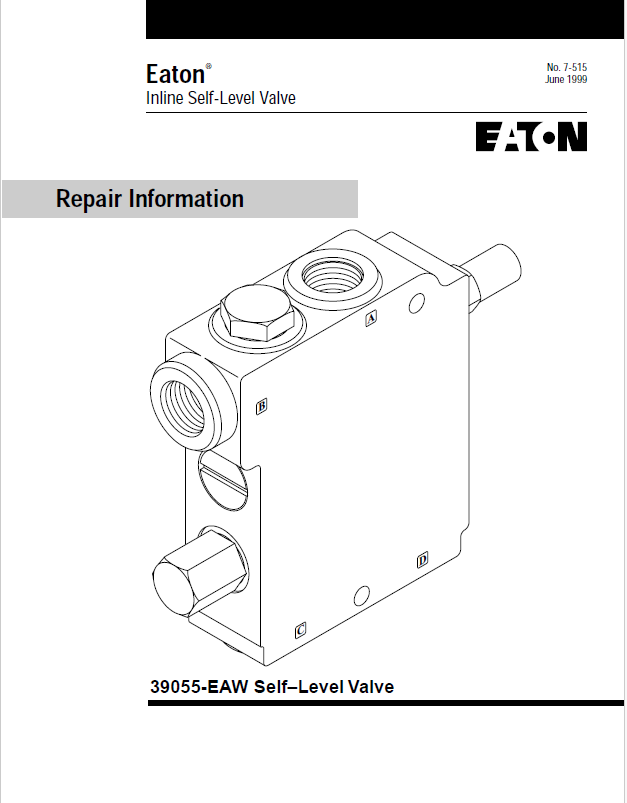 Mustang Eaton Inline 39055-EAW Self-Level Valve Repair Manual 915184 PDF
