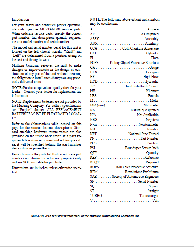 Mustang ME8002 Excavator Repair & Maintenance Manual 918173