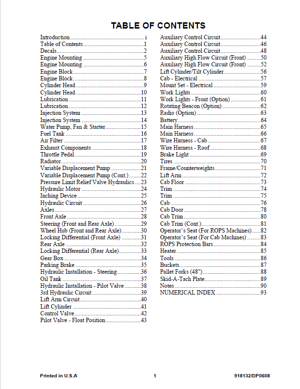 Mustang ML28 All Wheel Steer Loader Parts Catalog & Illustrated Manual