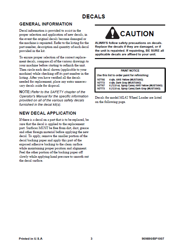 Mustang ML42 Loader Parts Book 909890 | Complete PDF Catalog