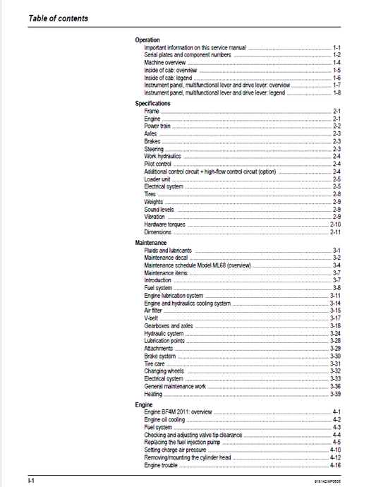 Mustang ML68 Loader Service Manual 918142 – Repair & Maintenance Guide