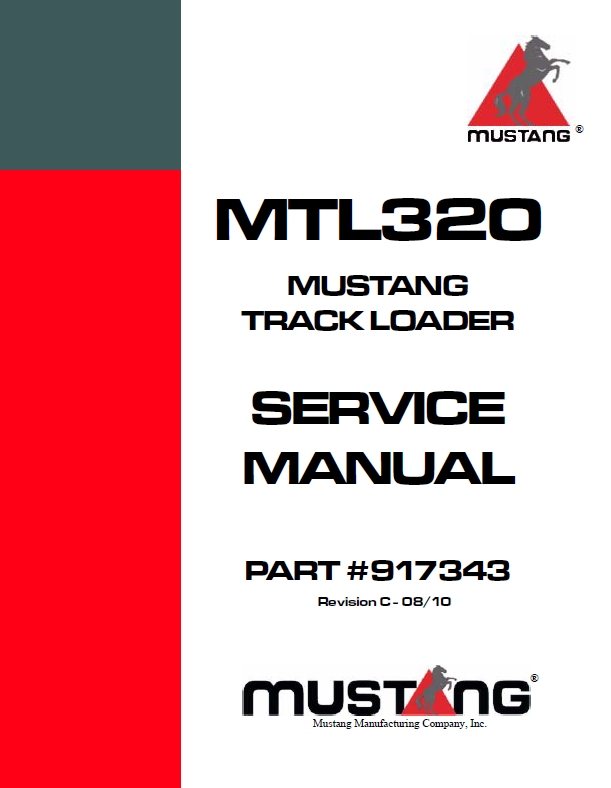 Mustang MTL320 Track Loader Service Manual 917343 PDF