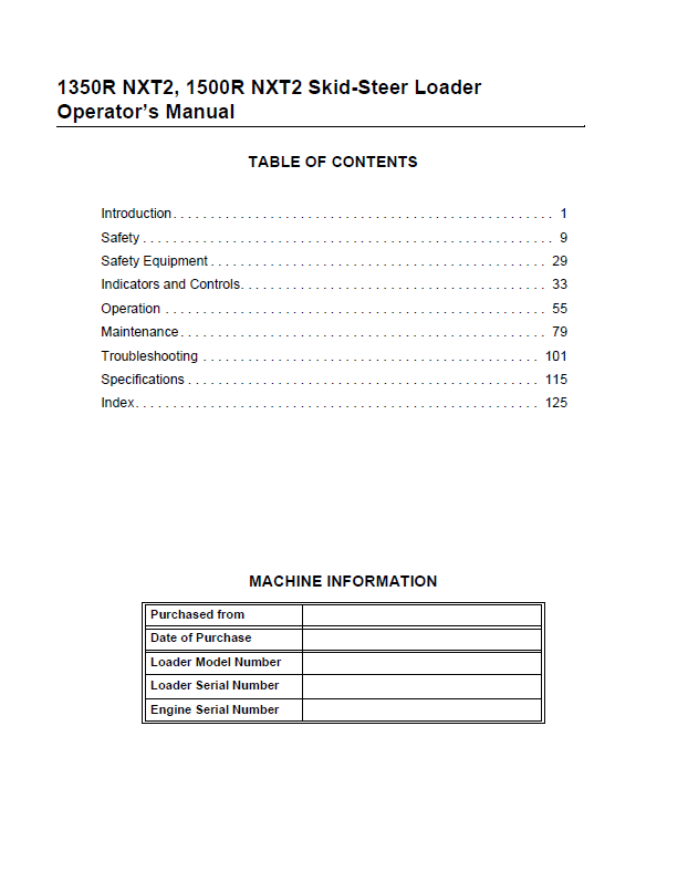 Mustang NXT2 Skid Steer Loader Service & Operator Guide PDF