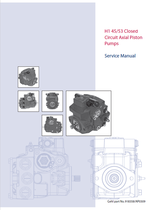 Mustang Sauer-Danfoss H1 45 & 53 Closed Circuit Pump Service Manual PDF 918358A