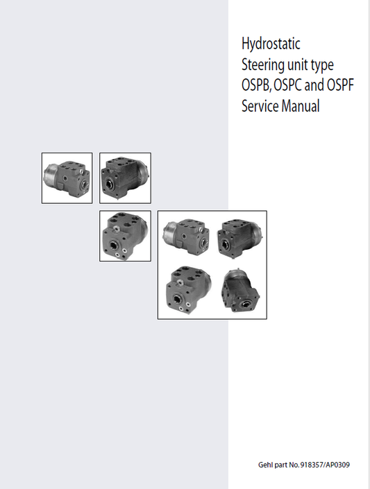 Mustang Sauer-Danfoss OSPB OSPC OSPF Hydrostatic Steering Unit Service Manual 918357A PDF
