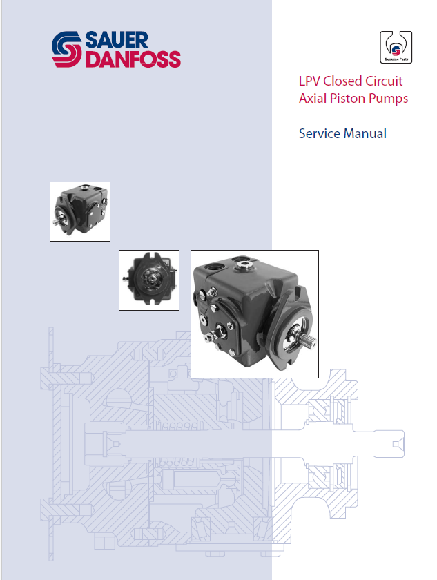 Mustang Sauer Danfoss LPV Closed Circuit Axial Piston Pump Service Manual 917452 PDF