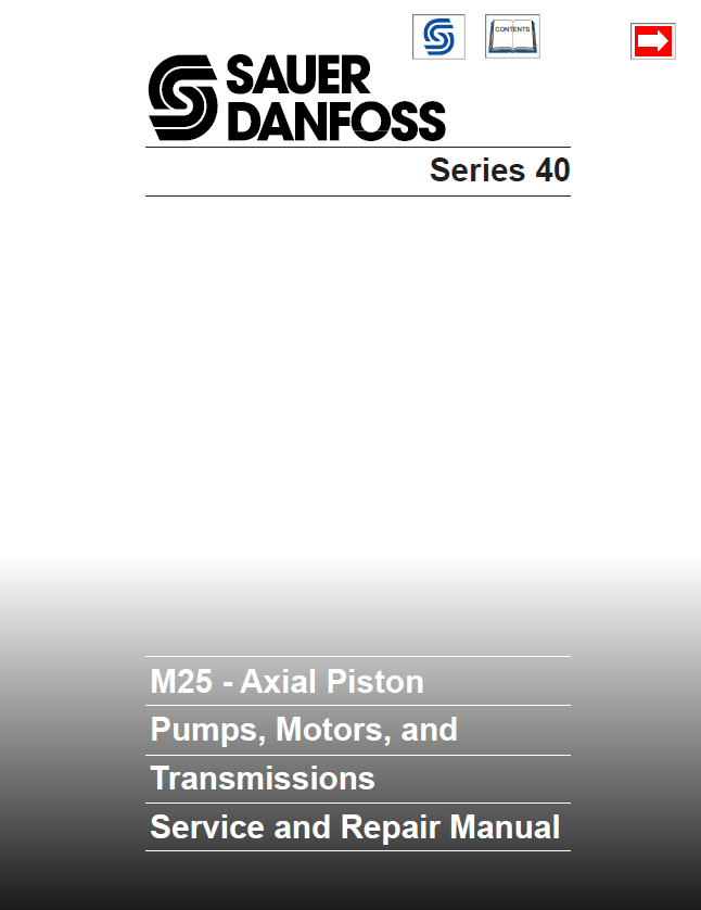 Mustang Sauer Danfoss M25 Axial Piston Pump Service Repair Manual 915182 PDF