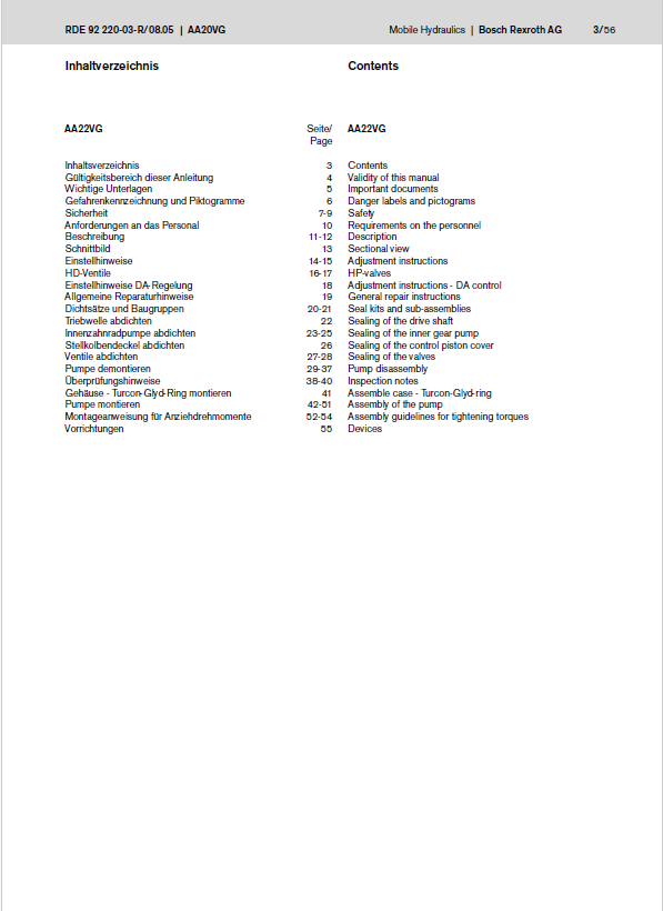 Mustang Skid-Steer Loader AA20VG Pump Workshop Service Manual 917261 Download PDF