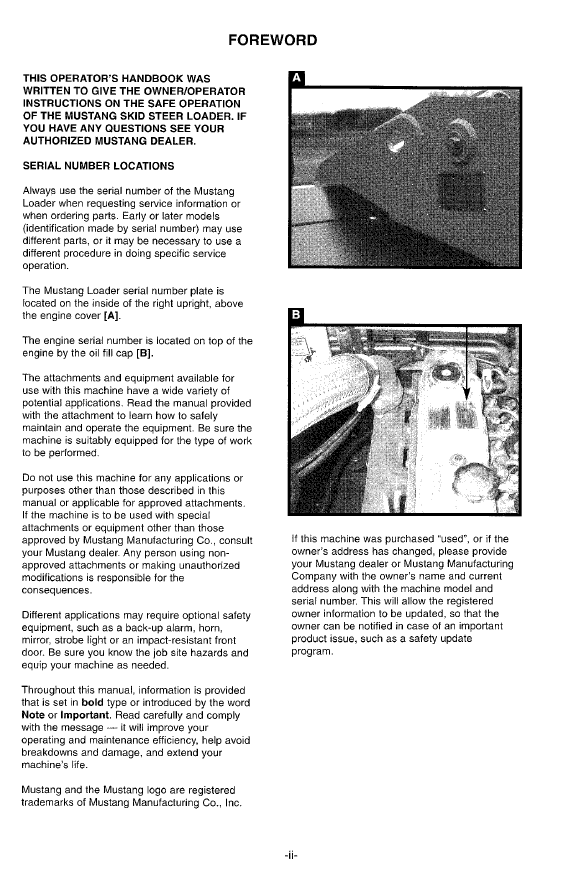 Mustang Skid Steer Loader 2064/2074 Operator Guide 000-27026