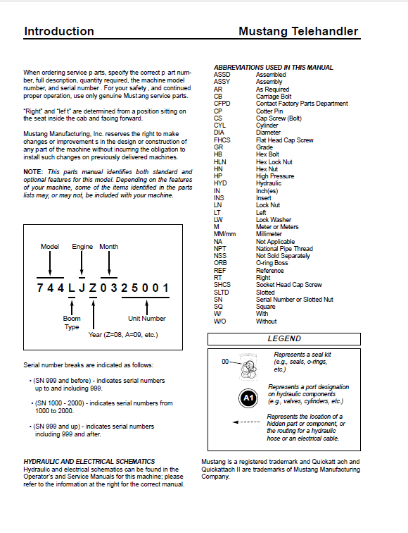 Mustang Telehandler 744 944 1155 Parts Manual 913291 – Complete PDF Guide