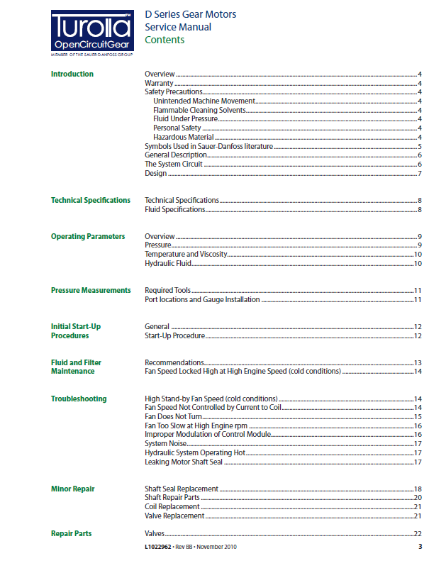 Mustang Turolla D-Series Skid-Steer Loader Gear Motor Workshop Manual PDF