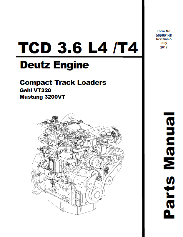 Mustang VT320 & 3200VT Deutz Parts Catalog Manual 50960148 PDF
