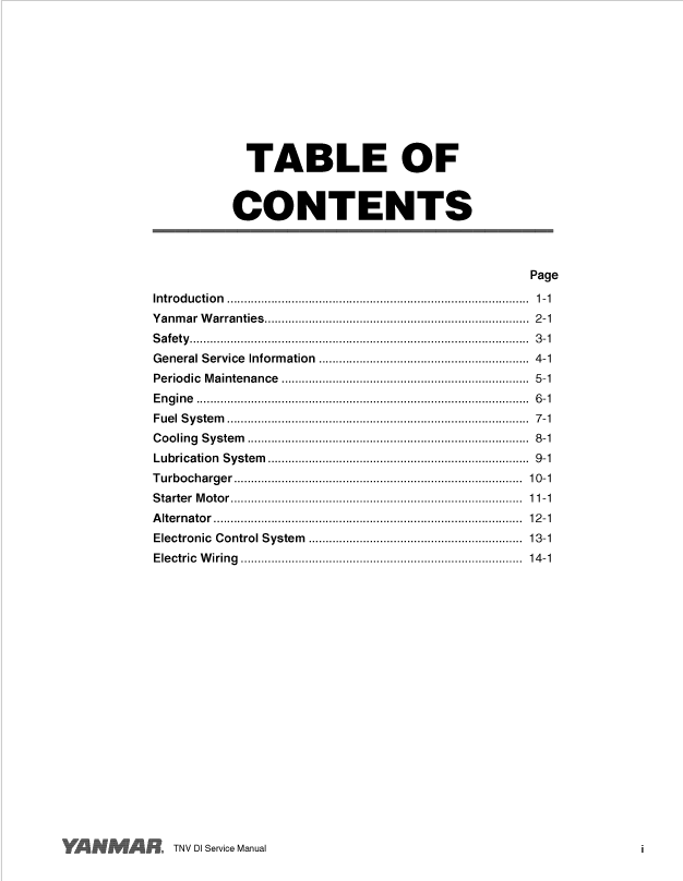 Mustang Yanmar 2TNV70-3TNV76 Workshop & Service Manual 50940077A PDF