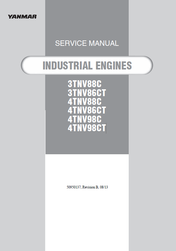 Mustang Yanmar Industrial Engine Service Manual 50950137B PDF Download