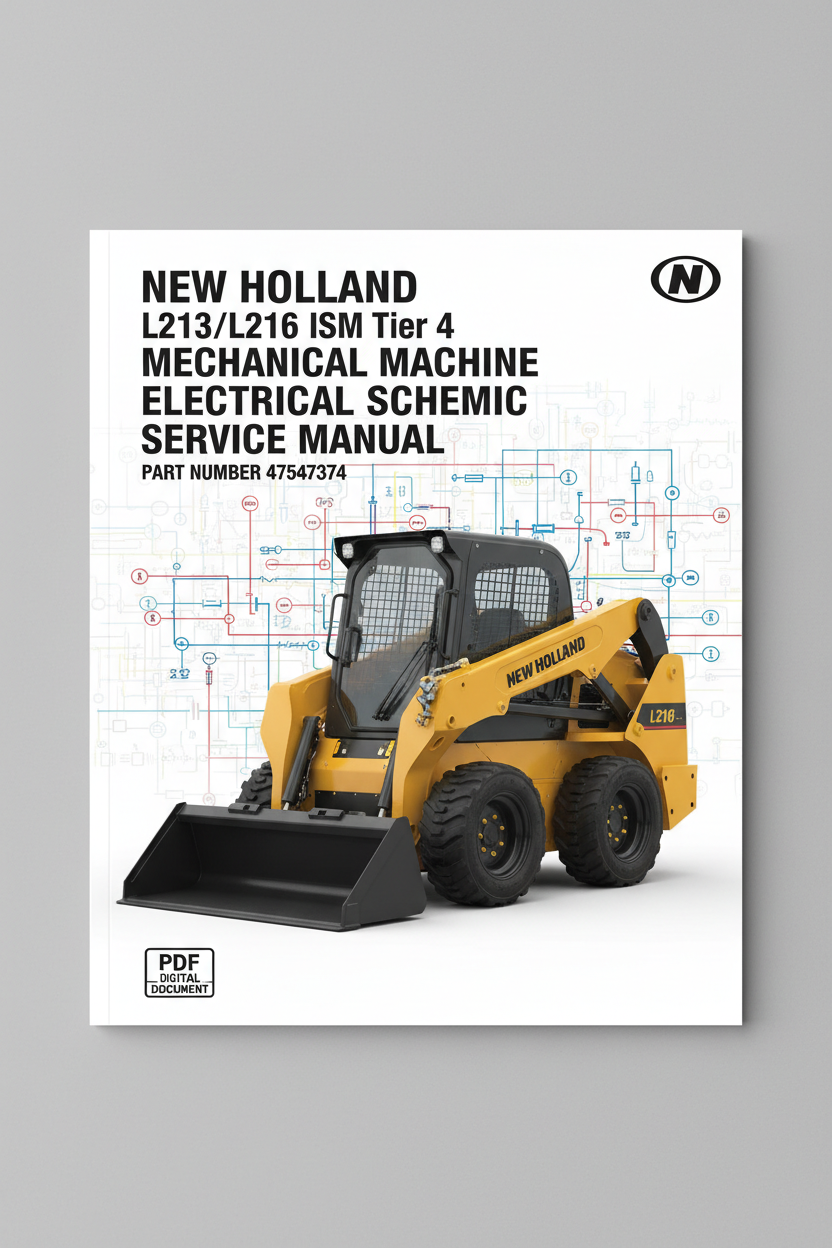 NEW HOLLAND L213, L216 ISM TIER 4 MECHANICAL MACHINE ELECTRICAL SCHEMATIC SERVICE MANUAL 47547374 PDF