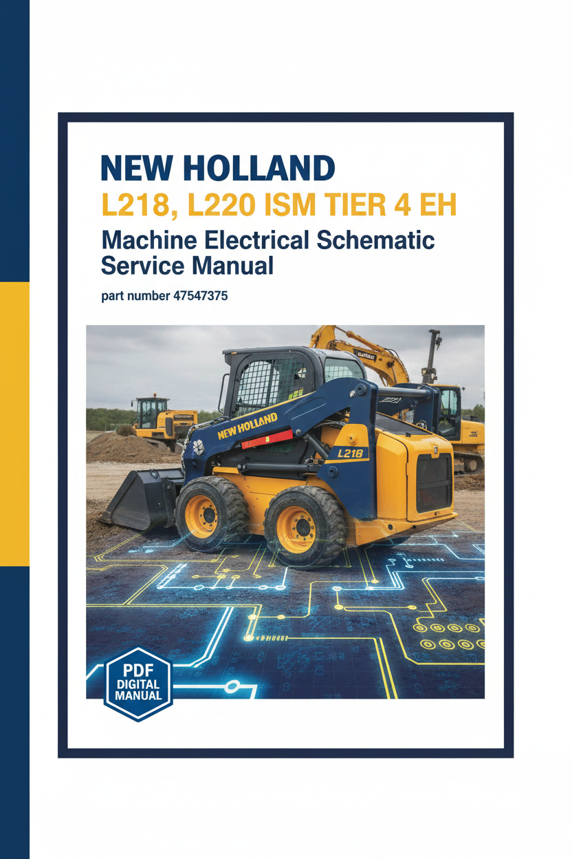 NEW HOLLAND L218, L220 ISM TIER 4 EH MACHINE ELECTRICAL SCHEMATIC SERVICE MANUAL 47547375 PDF