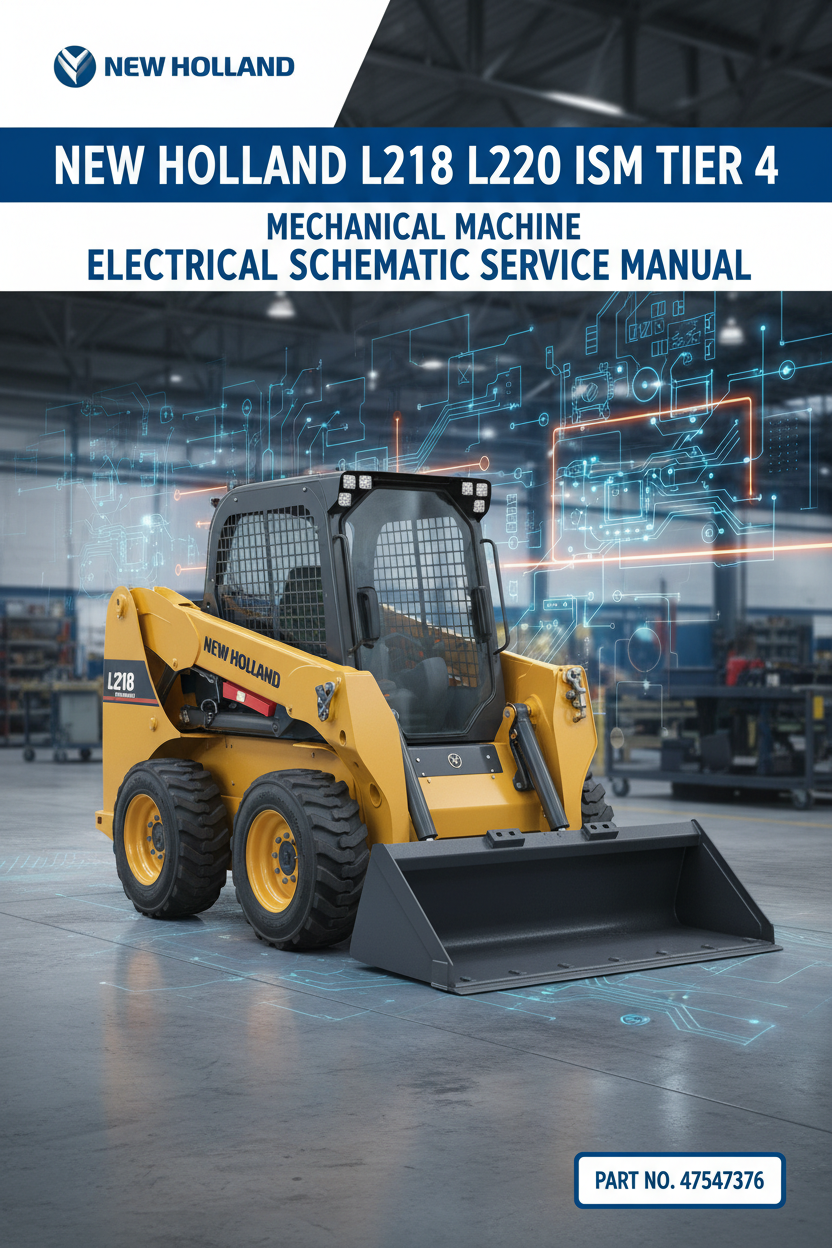 NEW HOLLAND L218, L220 ISM TIER 4 MECHANICAL MACHINE ELECTRICAL SCHEMATIC SERVICE MANUAL 47547376 PDF