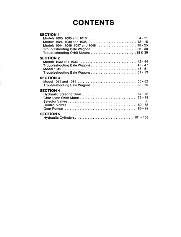 New Holland 1000, 1033, 1047 Bale Wagon Repair Manual 40931400