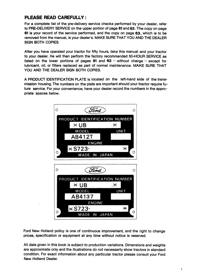 New Holland 1120 Tractor Operator Guide 42112030 PDF