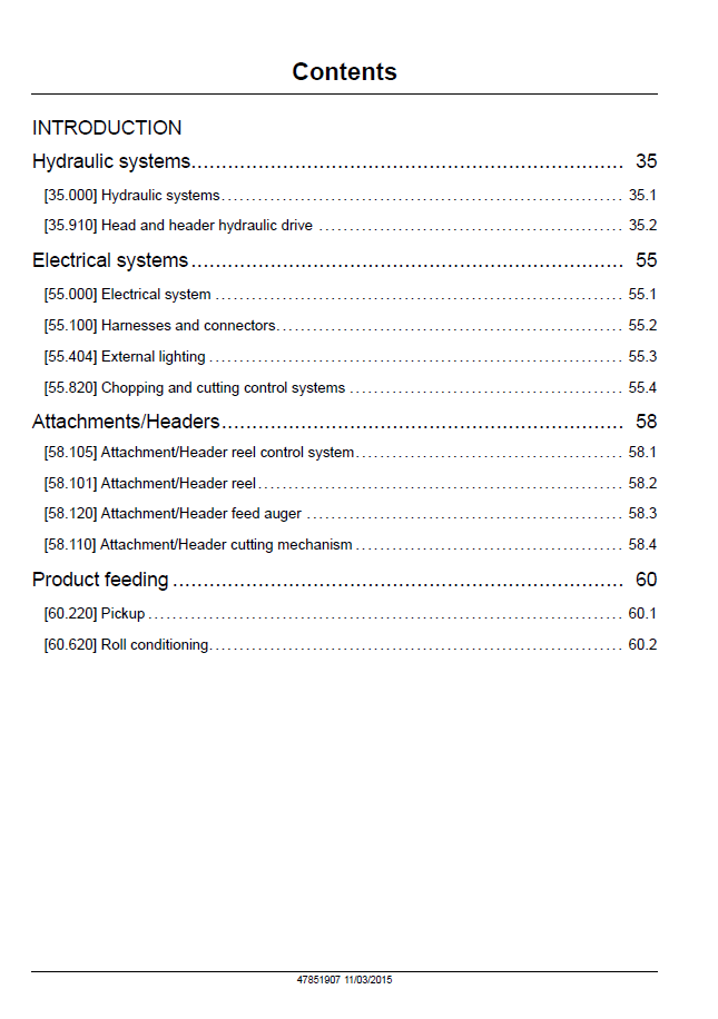 New Holland 12HS 14HS 16HS 18HS Sickle Header Repair Manual 47851907
