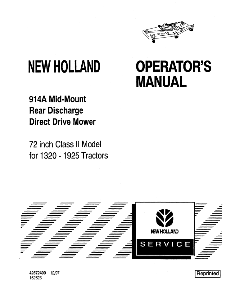 New Holland 1320 1925 914A Tractor Operator Manual 42872400