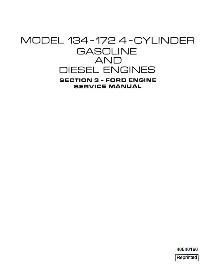 New Holland 134-172 4-Cylinder Engine Service Manual 40540160