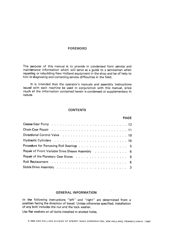 New Holland 1469 Haybine Service Repair Manual 40146910 PDF