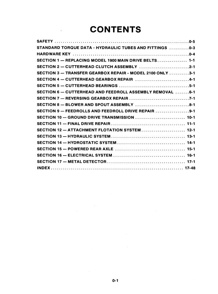 New Holland 1900, 2100 Harvester Repair Manual 40190022 PDF