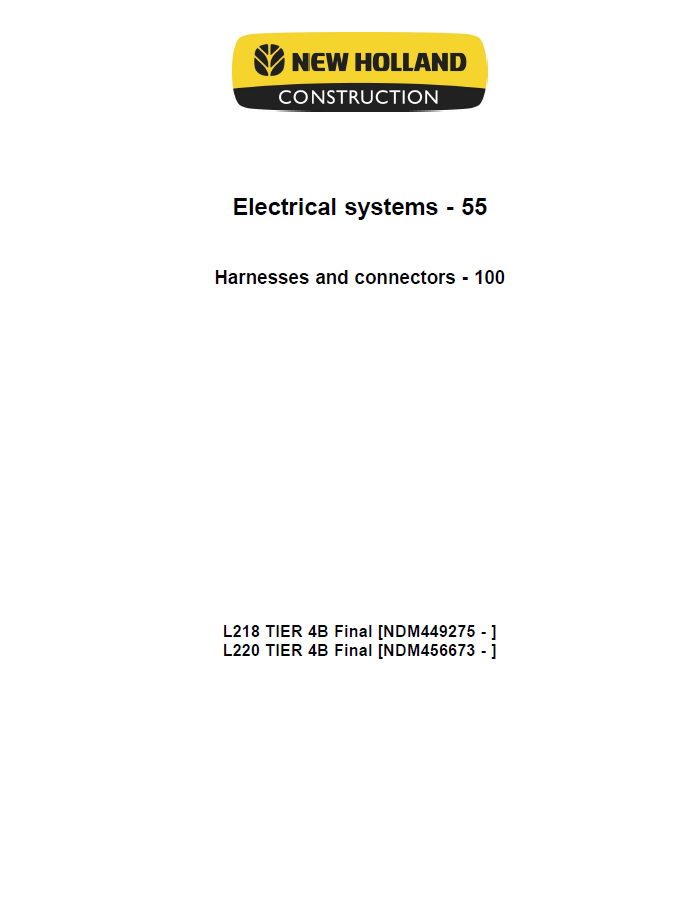 New Holland 200 Series L218 L220 Service Repair Manual PDF | Pub 47888412