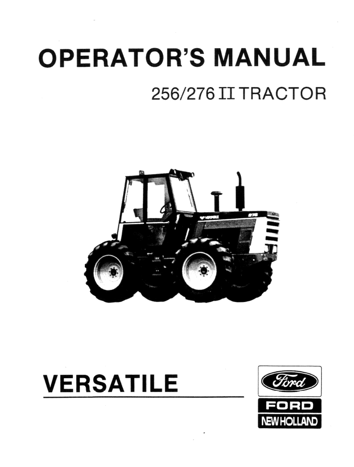 New Holland 256 276 II Tractor Operator Manual 42025620 PDF