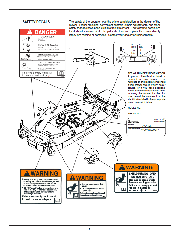 New Holland 272GMS Side Discharge Mower Owner Handbook [47547318]