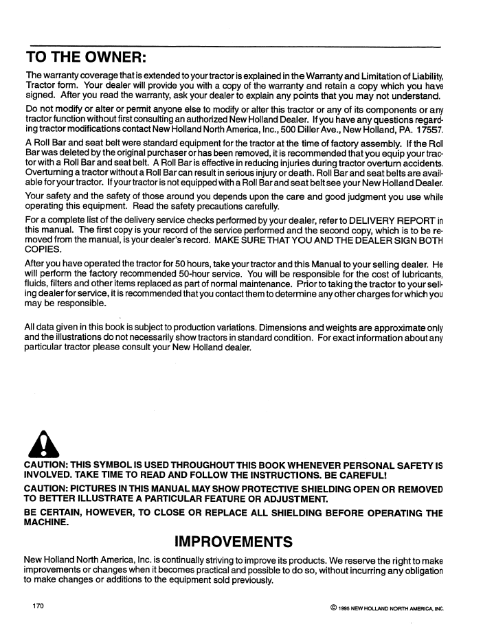 New Holland 3830 4030 4230 4430 Tractor Manual 42383041 PDF