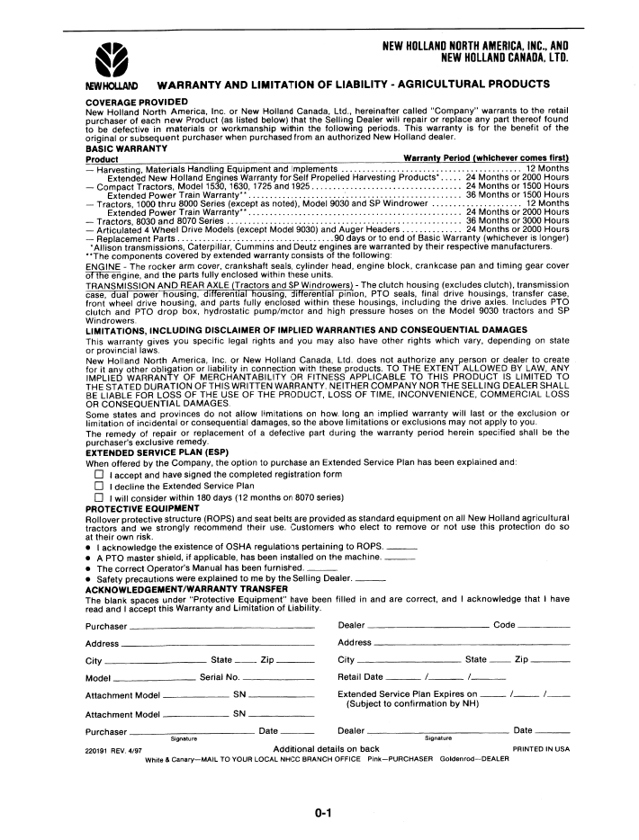 New Holland 3830 4330V Operator Manual Main Number 42383020