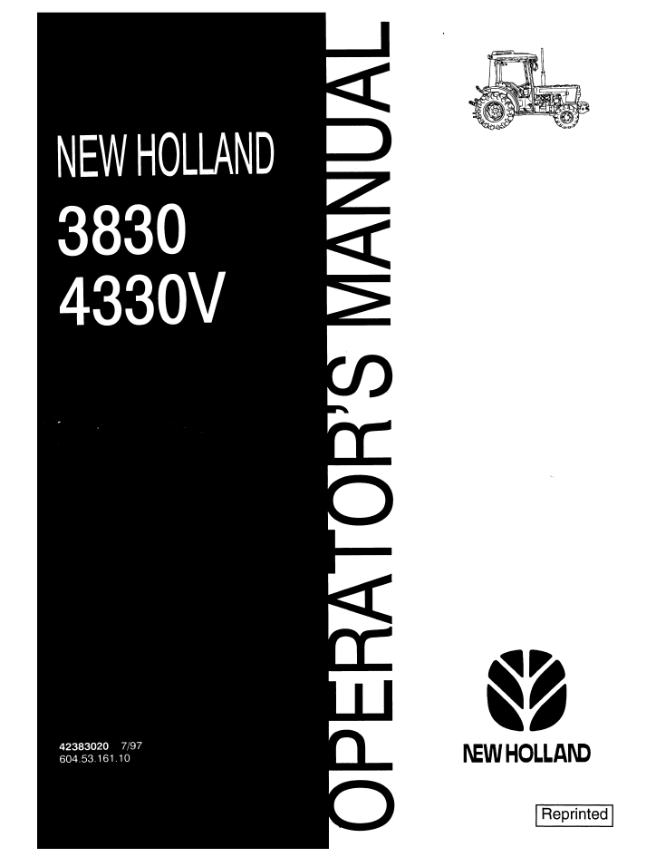 New Holland 3830 4330V Tractor Operator Manual 42383020 PDF