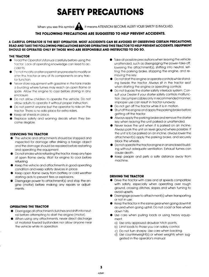 New Holland 42001210 Ford LGT 12 Garden Tractor Operator Manual