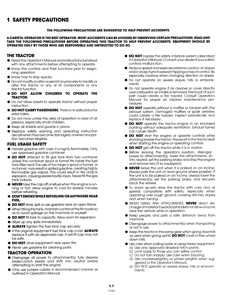 New Holland 42001214 Ford LT 12H Lawn Tractor Operator Manual