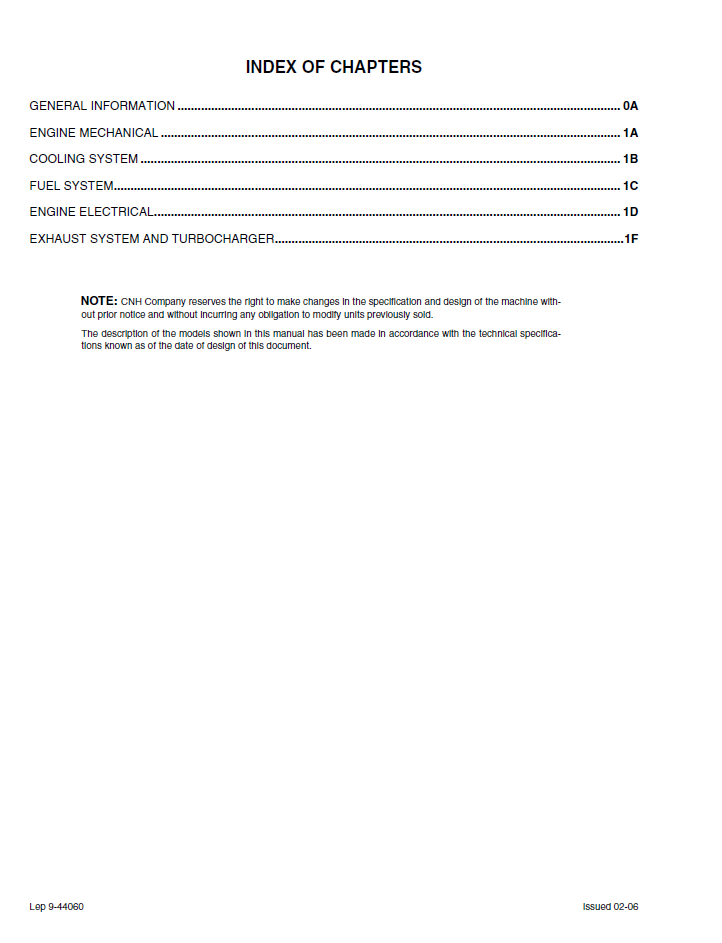 New Holland 4HK1-6HK1 Isuzu Engine Service Manual 9-44060