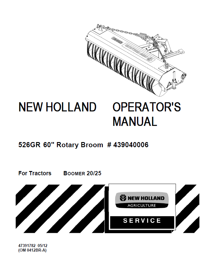 New Holland 526GR 60 Rotary Broom Operator Manual (47391782 PDF)